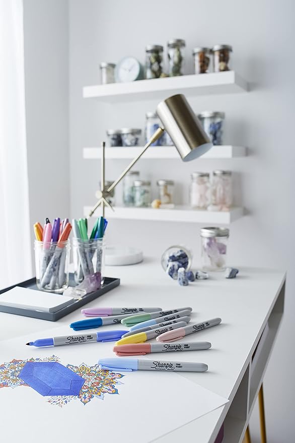 Sharpie Fine Point Permanent Marker 80's Glam , Pack of 24