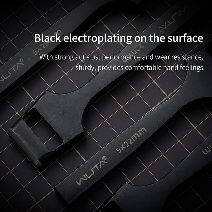 WUTA 5 Pcs Leather Belt Hole Puncher Oval Cutter Strap Watch Band Flat Punches Heavy Duty Oblong Tools for Leathercrafting (5 * 8+5 * 16+5 * 20+5 * 22+5 * 25mm)