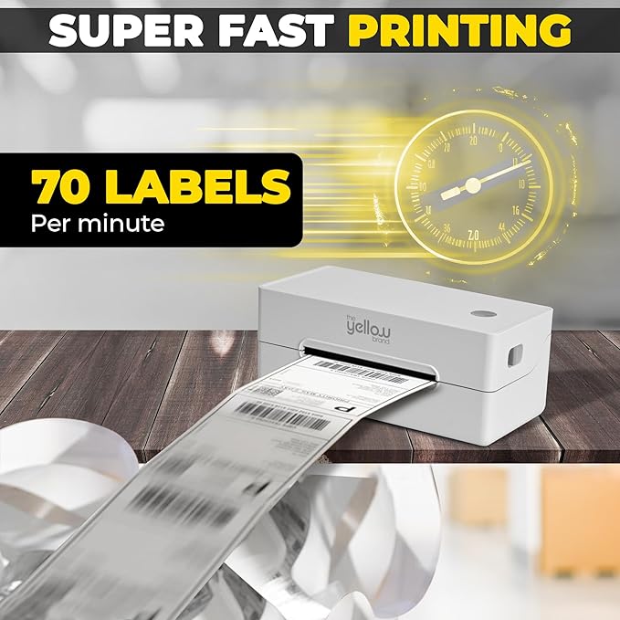 Label Printer, Bluetooth Thermal Printer, 4x6 Shipping Label Printer, Thermal Label Printer Desktop or Phone, Compatible with iPhone, Android, Windows, Mac, Chromebook, Amazon, Ebay, UPS.USPS (White)