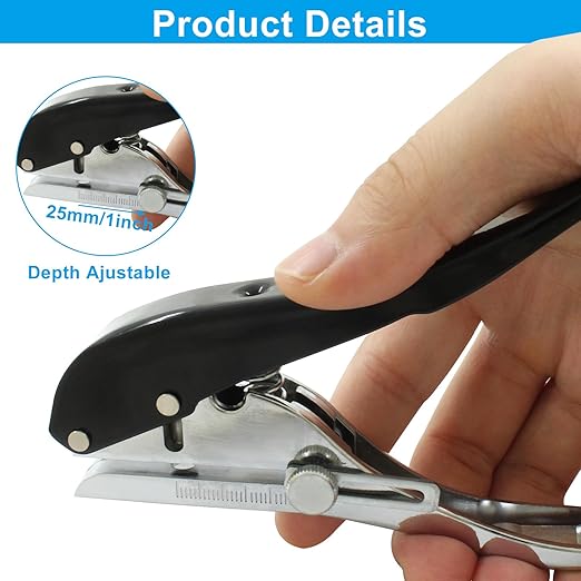 6 mm Single Hole Punch, Portable Hand Held Paper Hole Puncher, Black Long Hole Punch for Paper, Cards, Plastic