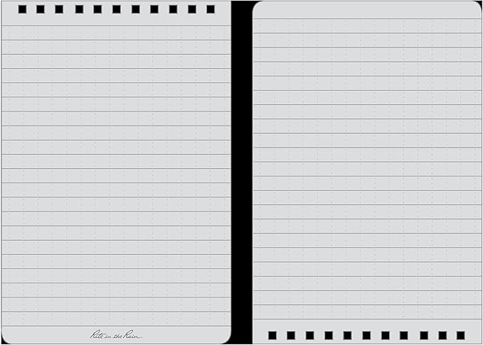 Rite In The Rain OR46 Weatherproof Top Spiral Notebook, 4" x 6" Orange Cover, Universal Pattern