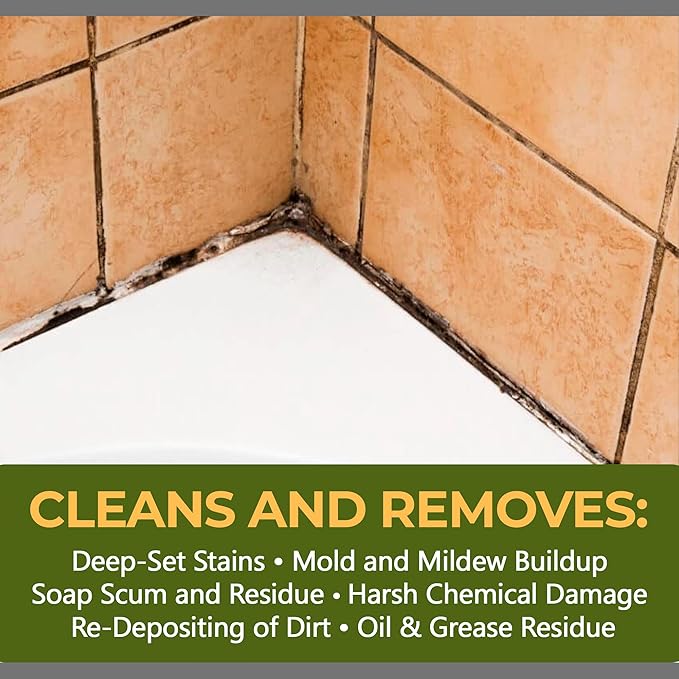 CoverTec Crystal Clean Tile Grout, Hard Surface Powerful Mold, Mildew, Grease, Oil, Stain Remover | Concentrated Cleaner, High pH, Citrus Fragrance 8oz, Prof Grade