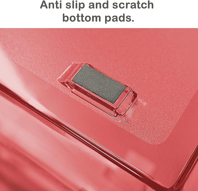 Acrimet Facility 4 Tier Letter Tray, Side Load, Letter Size/A4, Desktop File Organizer, Plastic (Clear Red)