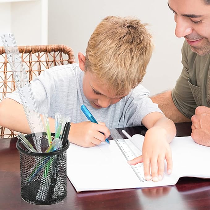 Koogel 40 Packs Clear Plastic Ruler, 12 Inch, Plastic Measuring Tool with Centimeter and Millimeter, Shatterproof Metric Clear Rulers Bulk for Kids, Back to School, Classroom, School, Office, Home