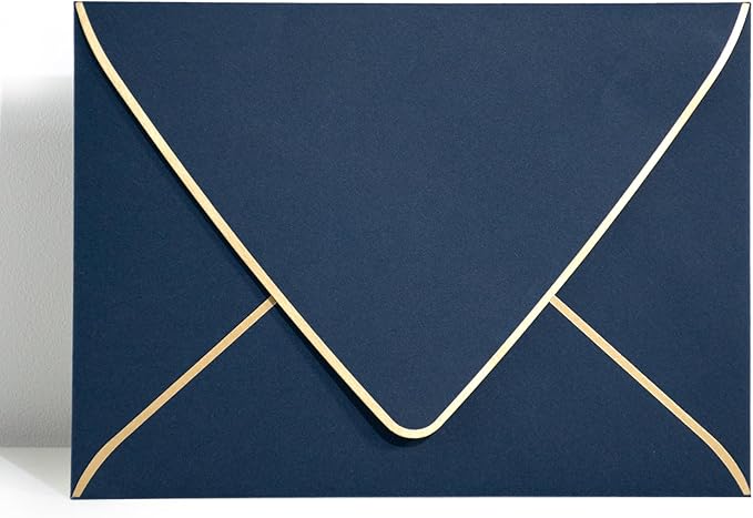 50 Pack, Size A7, Thick Luxury Invitation 5 x 7 Envelopes - For 5x7 Cards| Self Seal| Perfect for Weddings, Invitations, Photos, Graduation, Baby Shower| 5.25 x 7.25 Inches (Noble blue)