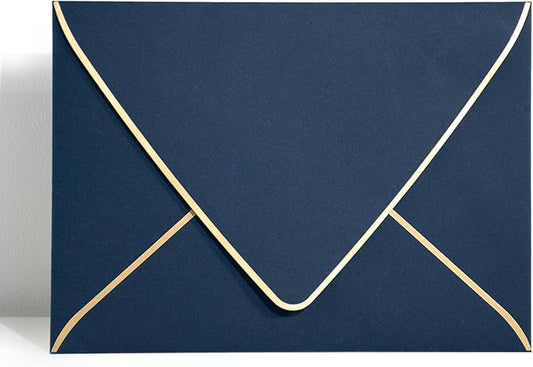 50 Pack, Size A7, Thick Luxury Invitation 5 x 7 Envelopes - For 5x7 Cards| Self Seal| Perfect for Weddings, Invitations, Photos, Graduation, Baby Shower| 5.25 x 7.25 Inches (Noble blue)