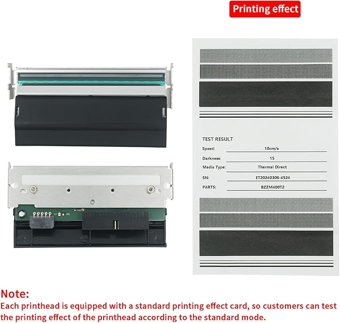 Printhead for Zebra ZM400 203dpi Thermal Label Barcode Printer,Printer Head Accessories Support Label Maker, Printing,(P/N:79800M)