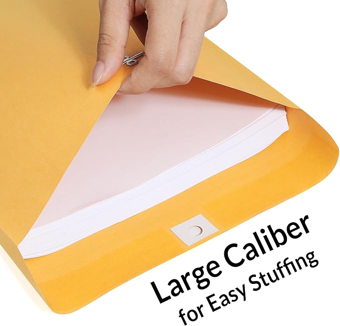 SUNEE 10x13 Clasp Envelopes 20 Count - 10x13 Inch Brown Kraft Envelopes with Clasp Closure – for Home, Office, Business, Legal or School, Great for Filing, Storing or Mailing Documents