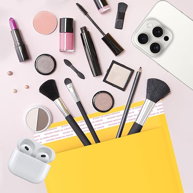 Yellow Kraft Bubble Mailers 9.5x13.5 inch 25 Pack, Lightweight Packaging Padded Mailing Envelopes, Self Seal Kraft Envelopes Shipping Bags for Cosmetics