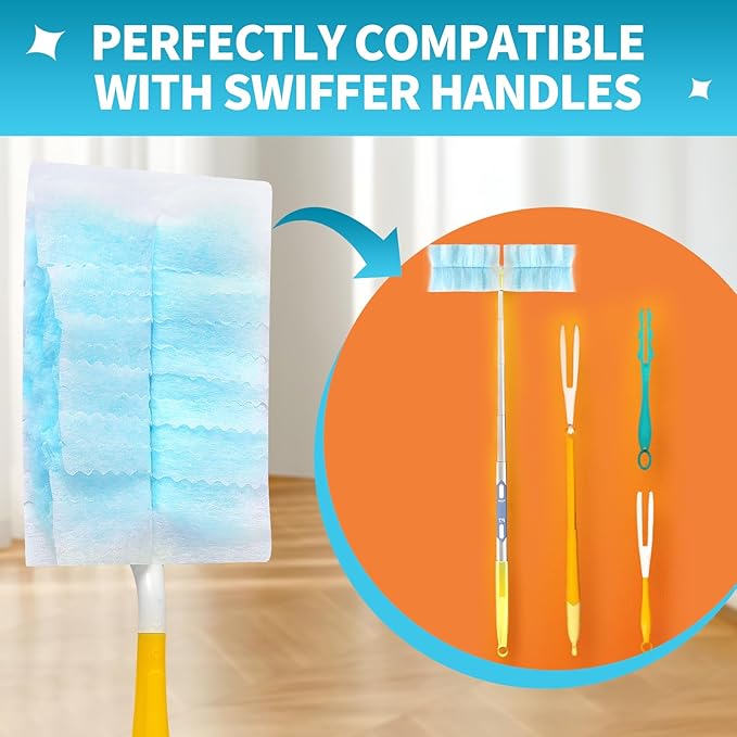 FURCIELOS Disposable Microfiber Feather Duster Refills, Multi-Surface Duster Compatible with Swiffer Dusters Handle, 30 Count(Unscented, Pack of 1)
