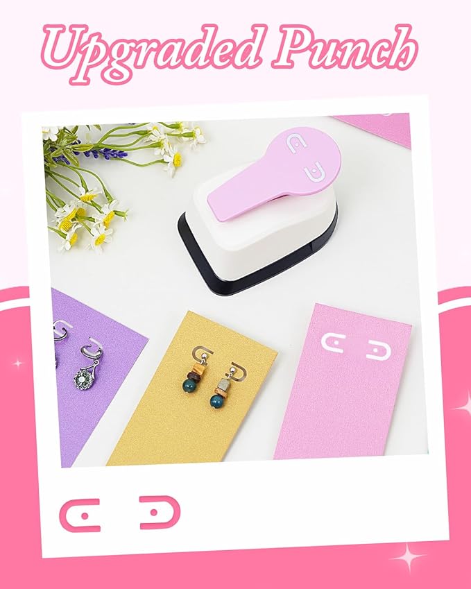 UCEC Leverback Earring Card Punch, Earring Hanging Card Hole Punch, Earring Hole Puncher Earring Cards with Holes for Selling & Displaying Jewelry to DIY
