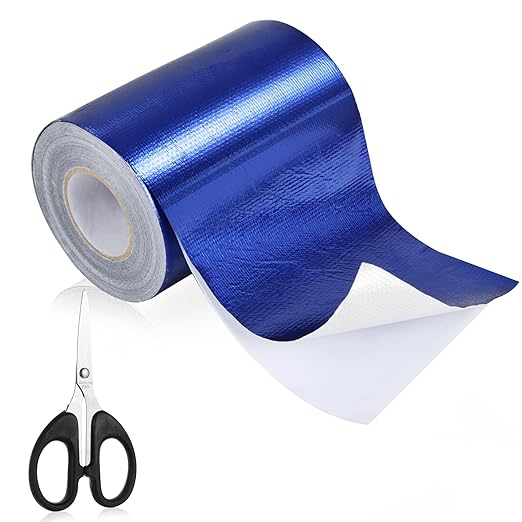 4.5Inch × 40FT RV Awning Repair Tape with Scissors, Outdoor Heavy Duty Repair Tape for Tarp, Tent, Boat Cover, Canvas, Sail Tape, Waterproof, UVproof and Heat-resistant Tear Repair Pctch Kit (1, Blue)