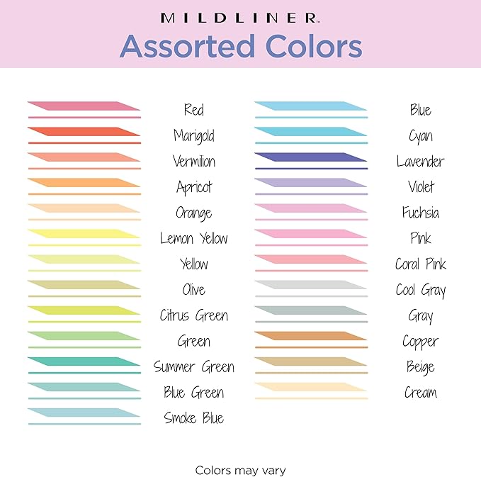 Zebra Pen Mildliner Dual-Tip Highlighters, Broad and Fine Tips, Ideal for Bible Highlighting, No Bleed, School Supplies and Teacher Supplies, Assorted Ink in Easel Back Carrying Case, 25-Pack (78025)