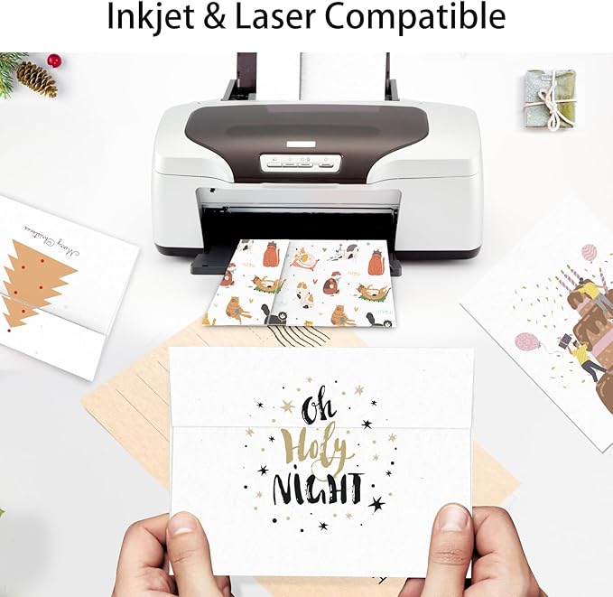 A2 White Envelopes Self Seal 100 Pack, Goefun 4.375 x 5.75 Printable Invitation Envelopes for 4.25 x 5.5 Cards, Photos, Weddings, Graduation, Baby Shower, 120 GSM