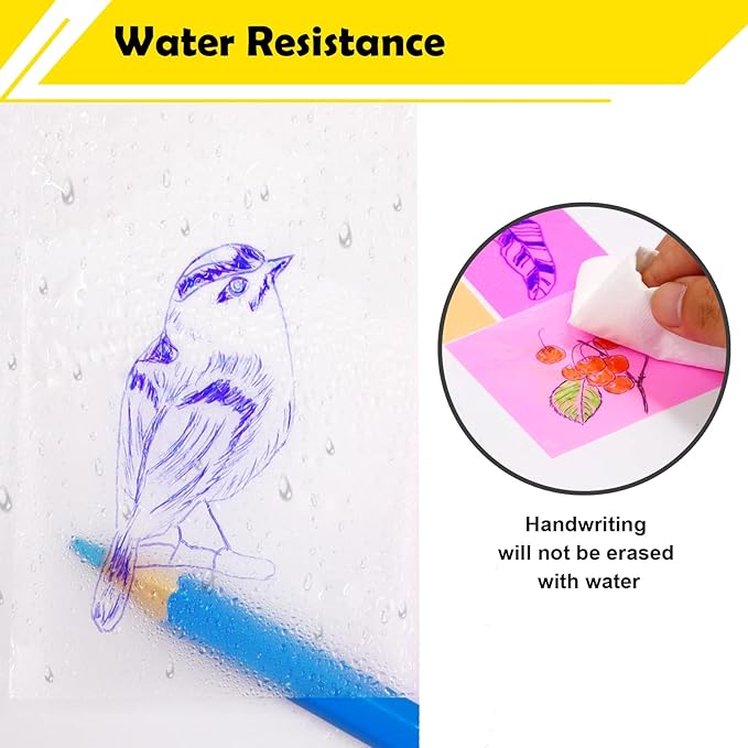 3x5 Inch Transparent Sticky Notes, 200 Sheets Large Translucent Self-Adhesive Clear See Through Post Sticky Notes for Office Woman School Classroom Teacher College Supplies Tabs 4 Pads White