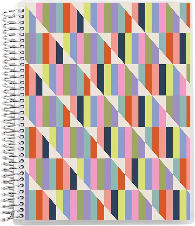 Erin Condren 7” x 9” Lined Spiral Notebook, College-Ruled Layout with 80 Lb. Paper, Hypnotic Cover, 160 Lined Notebook Pages, Platinum Coil, Stickers Included