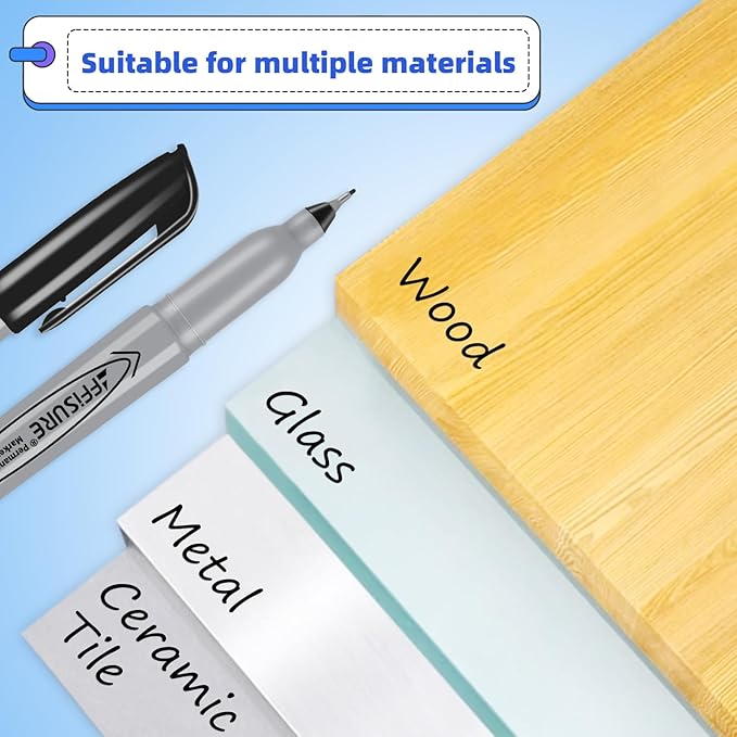 Permanent Markers, Ultra Fine Point, Black, 40 Count, 0.4mm, Fine tip permanent marker set, quick dry, waterproof, fading resists, durable, marks on paper, glass, ceramic, plastic, wood, rock, metal