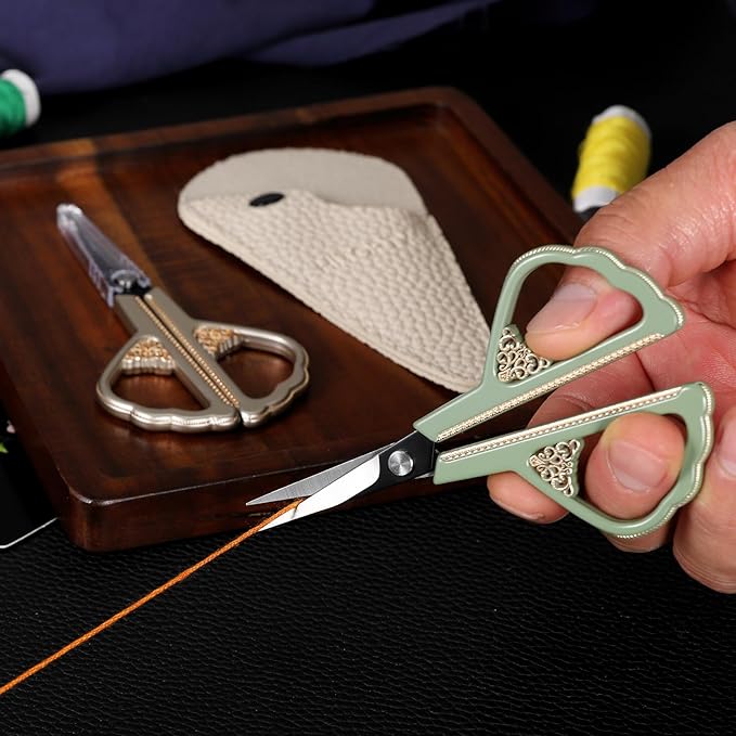 Sewing Scissors - Small Sharp Scissors with Cover for Home, Office, Travel, Craft, Precision Detail Thread Paper Cutting