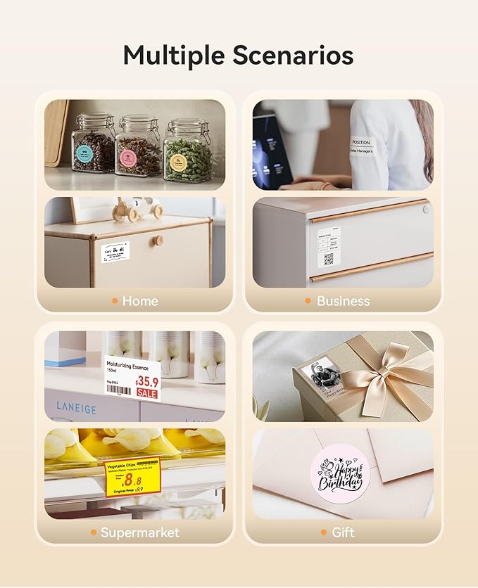 NIIMBOT B21 Pro Label Maker, 300DPI HD Label Printer, Ideal for Notes,Photos, Study Graphics, Memo Maker,50x30mm Label,230Pcs(Black)