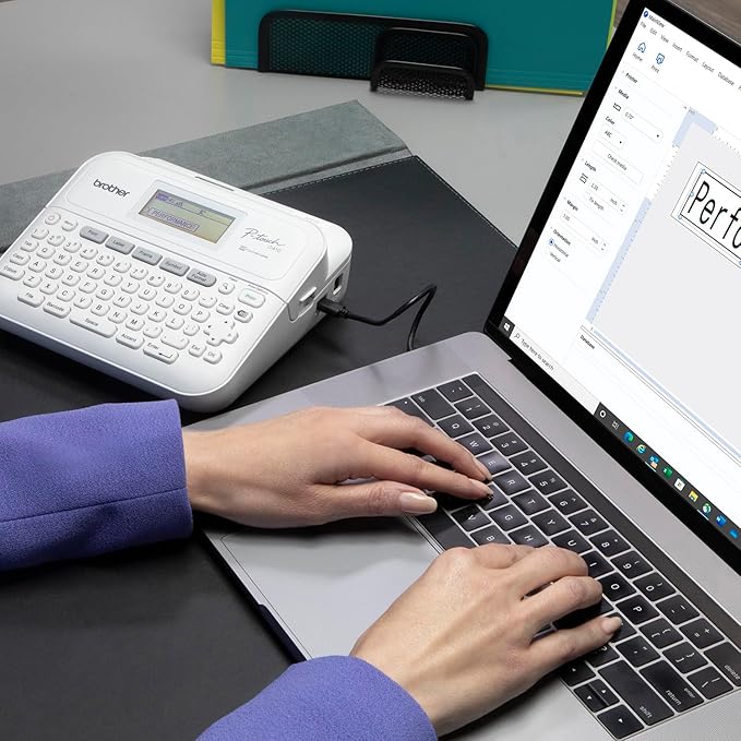 Brother P-Touch PT-D410 Home/Office Advanced Label Maker | Connect via USB to Create and Print on TZe Label Tapes up to ~3/4 inch (Renewed Premium)