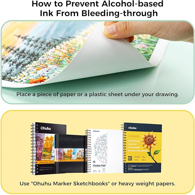 Ohuhu Alcohol Markers Brush Tip: Double Tipped Art Marker Set for Artists Adults Drawing Sketching Illustration - Brush Chisel Color Markers - Pack with 94 Vibrant Colors 2 Marker Cases 2 Blenders