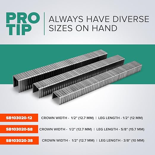 IDL Packaging Heavy Duty Staples for Pneumatic Stapling Plier SP50-10B-A, 1/2" x 3/8" x 0.128" (10 Boxes, 25000 pcs) - High-Tensile Stainless Steel Industrial Staples