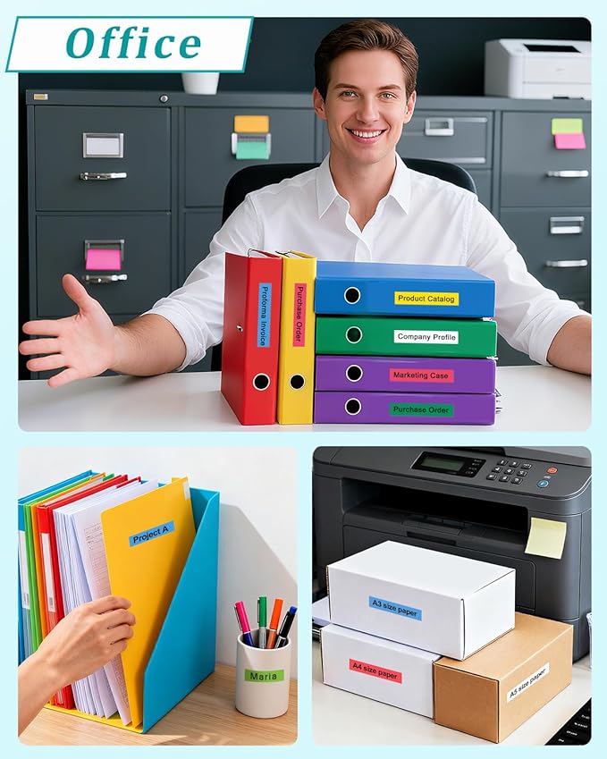 5-Pack Label Maker Tape Replace for Brother TZe TZ Tape 12mm 0.47 Laminated Colored White/Red/Blue/Yellow/Green Compatibel with Brother P Touch Label Maker PTH110 PTD220 PTD210 PT-D410