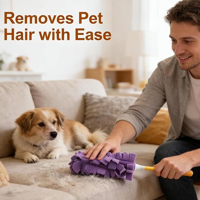 360° Electrostatic Duster Refills — The Sustainable Choice for a Dust-Free Home, Washable & Reusable, High-Density Microfiber, Fits Most Standard Duster Handles (6PCS)