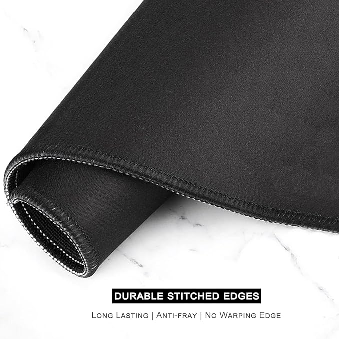 Auhoahsil Desk Pad, XL Extended Large Gaming Mouse Pad 31.5 x 11.8 Inch, Waterproof Mousepad with Stitched Edges, Non-Slip Computer Keyboard Laptop Mat for Women Men Office Work, Black Gold River