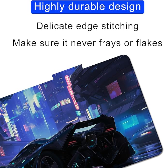 Cool Car Mouse Pad Desk Mat Large Gaming Mouse Pad Desk Cover Mat,Long Mousepad with Stitched Edge Non-Slip Rubber Base for Computer Keyboard Laptop PC (27.5X11.8 in)