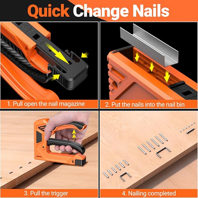 Preciva Heavy Duty Staple Gun for Wood with 1800 PCS Staples, 3 in 1 Manual Stapler Gun for Wood, Crafts, Fabric,Furniture,DIY