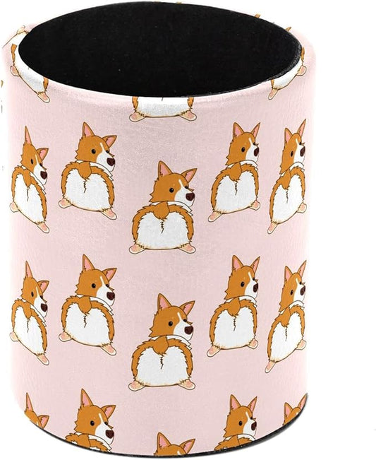 corgi dog (2) Desk Pen Holder Stand Pencil Cup Pot Desk Organizer Makeup Brush Holder
