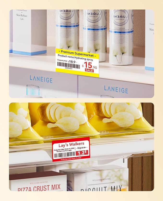 NIIMBOT B21 Pro Label Maker Refill - 300DPI Red & Black Dual Color Sticker Paper Red Line (2"x3.5"/50x90mm) for School, Office, Retail, Baking & Safety Labels - Compatible with B21 Pro Only