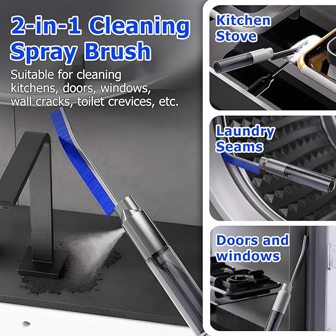 Crevice Cleaning Brush, 2025 New Crevice Cleaning Scrub Brush, Multi-purpose Grout Brush for Bathroom, Durable Sink Cleaning Tool for Kitchen, Portable Toilet Cleaning Brush for Home Users (White-1pc)
