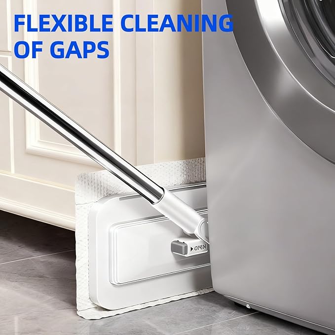 2026 New Mini Disposable Dust Mop with 10 Reusable Cloths No-Touch Dirty Cleaning Dust Mop for Dry Wet Disposable Pads, Multi Surface Floor Mopping and Sweeping for House Wall Bathroom Corners