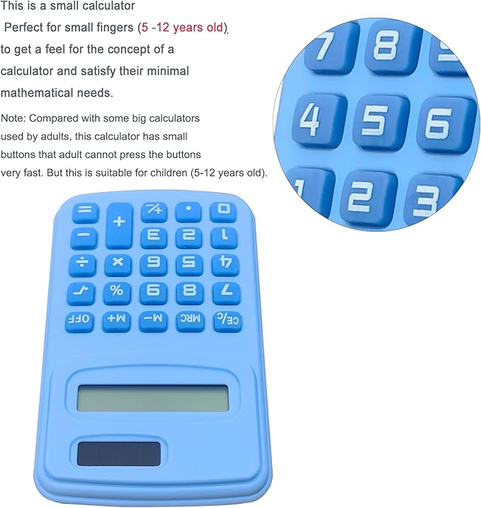 Basic Calculator Digit Silicone Button Desktop Calculator (4 Colors, Set of 8) (C, Pack of 8)