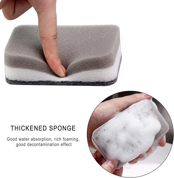 Sponge Individually Wrapped, Kitchen Dishwashing Sponges Bulk, Non Scratch Dishes Scouring Pad, Odor-Free Cleaning Sponge Wipes Scrubber Suitable for Travel Camping Apartments(36 Pack)