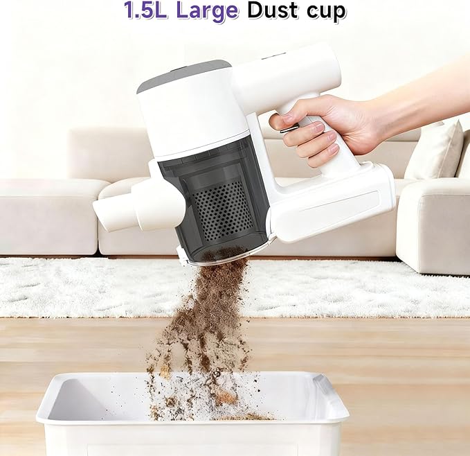 POMBEU Cordless Vacuum Cleaners for Home, Hardwood Floors Vacuum Mop All in One, Lightweight Stick Wireless Cleaner, Detachable Water Tank and Mop. Ideal for Hard Floor & Pet Hair, Mop & Vacuum Combo