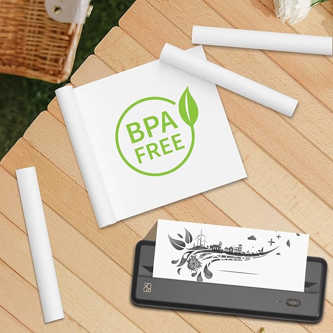 2 Rolls Thermal Printer Paper 8.5" x 11" US Letter Size - High-Efficiency Durable Printing for Picture or Home Work, Printing Contract, Compatible with Most Thermal Printers (50 Sheets / 2 Rolls)