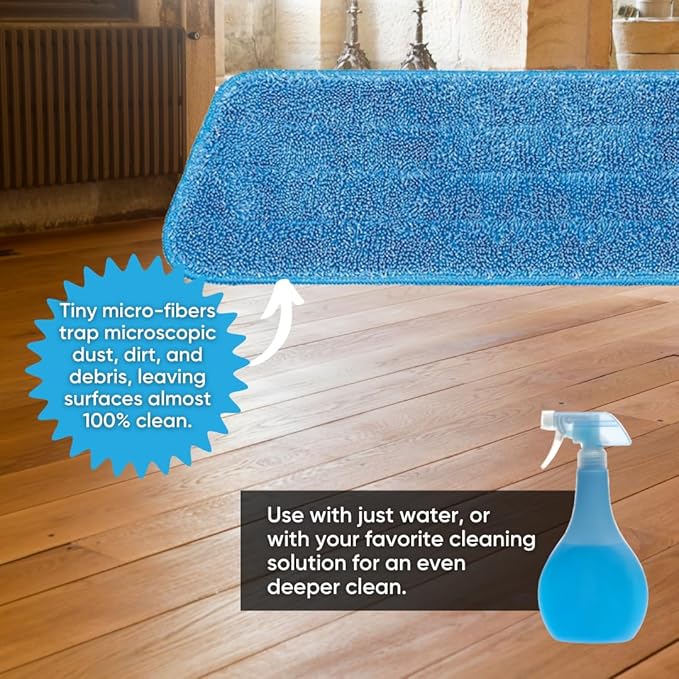 3-Pack Cinch Mop Replacement Heads, Microfiber Mops for Floor Cleaning - Wall Mop with Reusable Washable Pads, Compatible with Cinch Mop - Microfiber Wholesale
