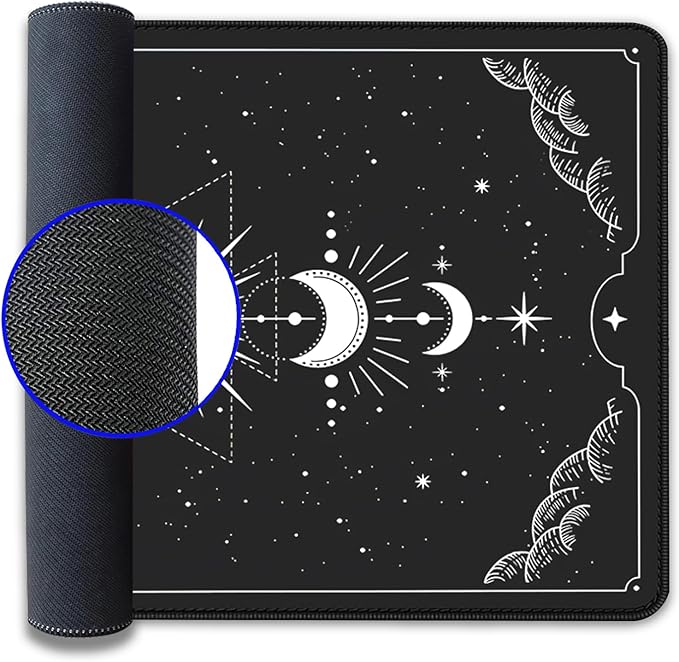 Moon Phases Celestial Witchy Tarot Astrology Witch Aesthetic Extended Desk Pad Mouse Pad,Stitched Edges Non-Slip Rubber Base XL Mouse Mat Desk Mat for Office Home Work Mousepad(27.5X11.8 Inch)