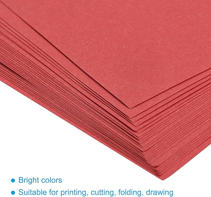 MECCANIXITY 100 Sheets Colored Copy Paper 8.5 x 11 Inch Printer Paper 80gsm Bright Red for Office Printing, Document Copying, Invitations, Forms, Art Projects