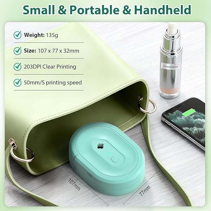 Label Maker Machine with Tape, N12 Bluetooth Mini Label Printer, Portable Thermal Stickers Label Makers Wireless Labeler for Home Office School Kids Items Organization