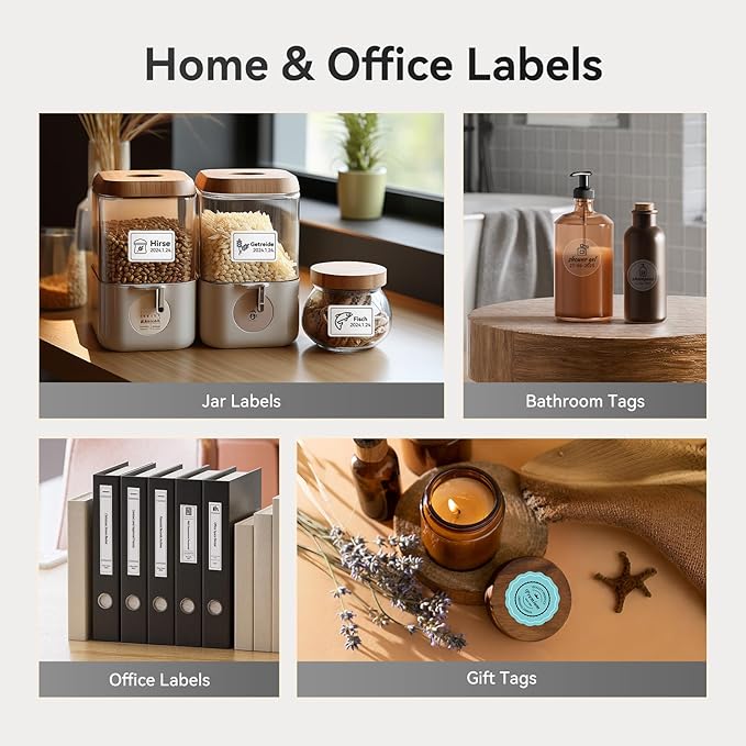 NIIMBOT B21 Label Maker Machine with Tape 2Inch Portable Sticker Printer Thermal Labeler for Jar Price Address Label for Business Home Office Organization, Black