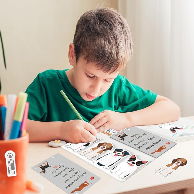 Dog Sticky Notes Set, 420 Sheets Cute Cartoon Animal Dogs Self-Stick Notes Pads Dogs Themed Memo Pads Dog Paw Page Markers Sticky Index Tabs for Home Office School Supplies