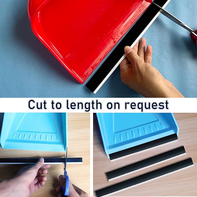 8 Pcs Dustpan Edge Replacement, 26cm Garbage Shovel Closing Edges Straps Garbage Shovel Rubber Lip Strip Plastic Strip Replacement for Dustpan Edge Bar