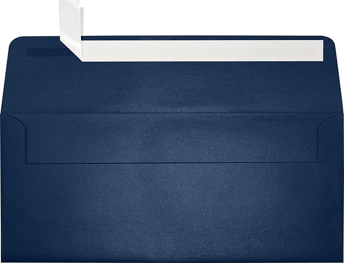 LUXPaper #10 Business Envelopes | Peel & Press | 4 1/8" x 9 1/2" | Lapis Metallic | 81lb. Text | 1,000 Qty