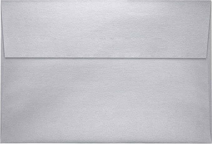LUXPaper A8 Invitation Envelopes | Peel & Press | 5 1/2" x 8 1/8" | Silver Metallic | 80lb. Text | 50 Qty