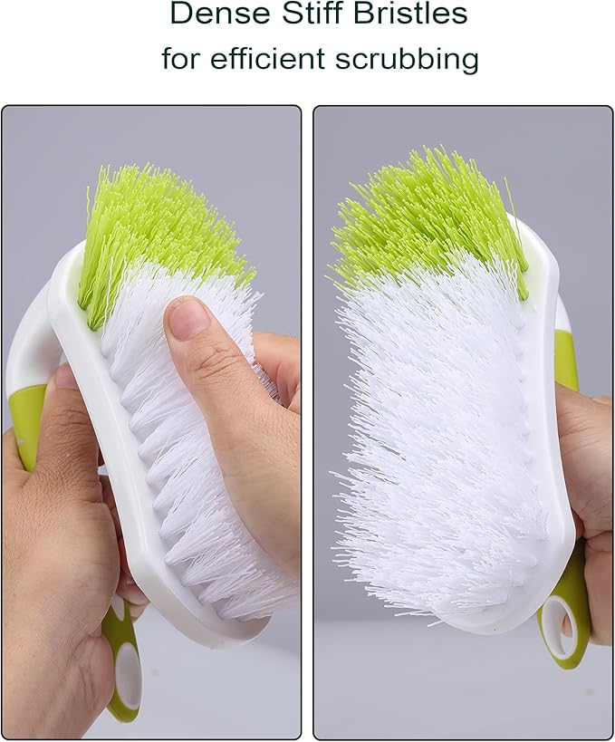Scrub Brush for Cleaning, Heavy Duty Shower Scrubber with Stiff Bristles for Tub, Sink, Floor, Tile, and Carpet Scrubbing, 3 Pack