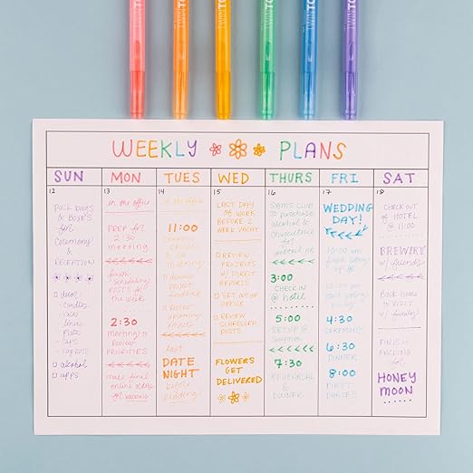 Tombow TwinTone Marker Set, 6-Pack Pastel. Double-Sided Markers Perfect for Planners, Journals, Doodling, and More!